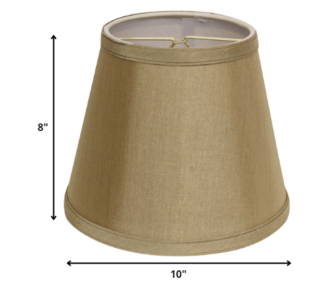 10" Pale Brown Empire Hardback Slanted No Slub Lampshade - Minihomy