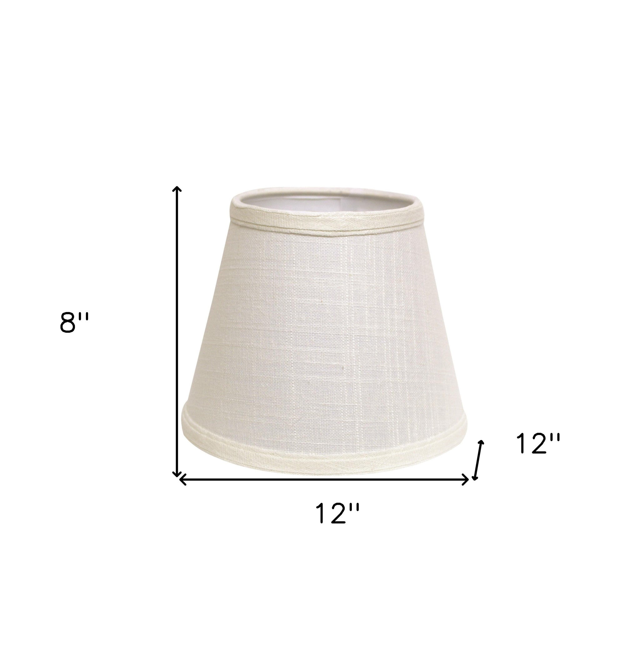 12" White Empire Hardback Slanted Linen Lampshade WF - Minihomy