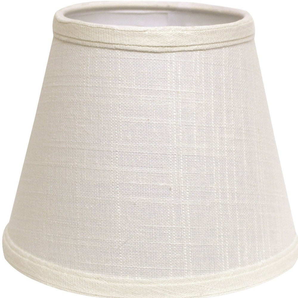 12" White Empire Hardback Slanted Linen Lampshade WF - Minihomy