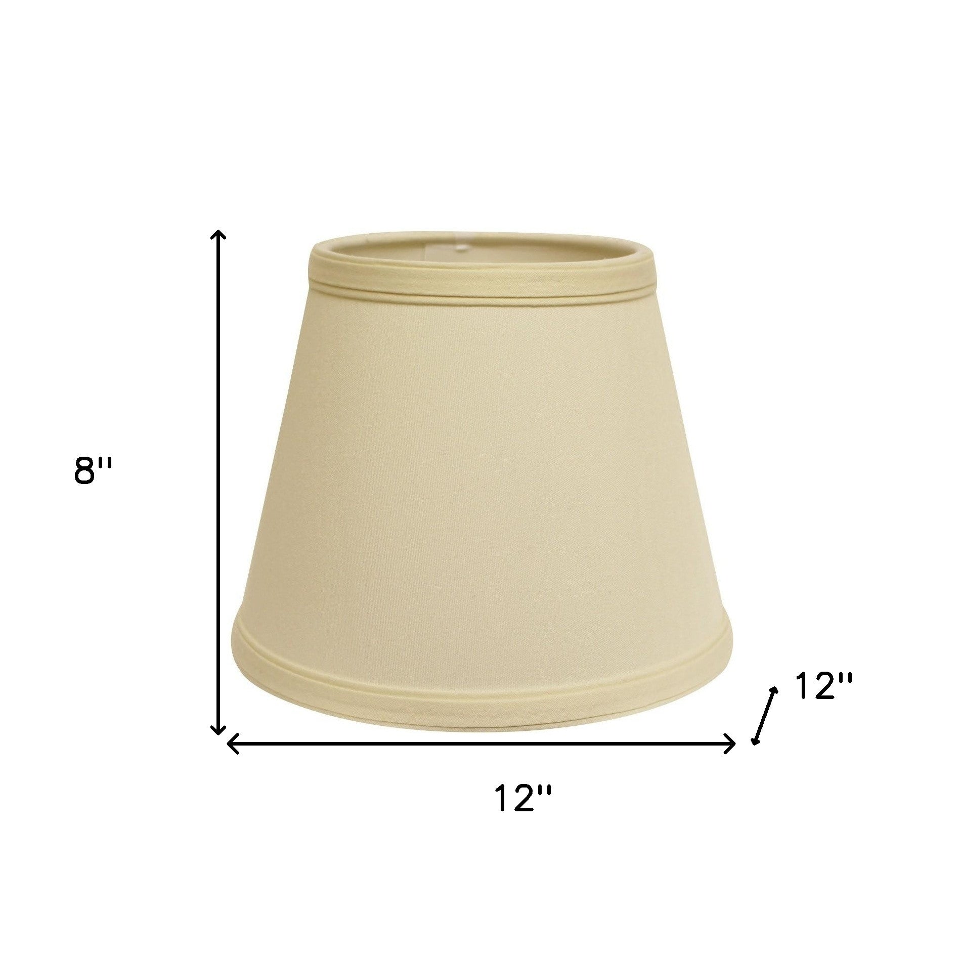 12" Ivory Empire Hardback Slanted No Slub Lampshade - Minihomy