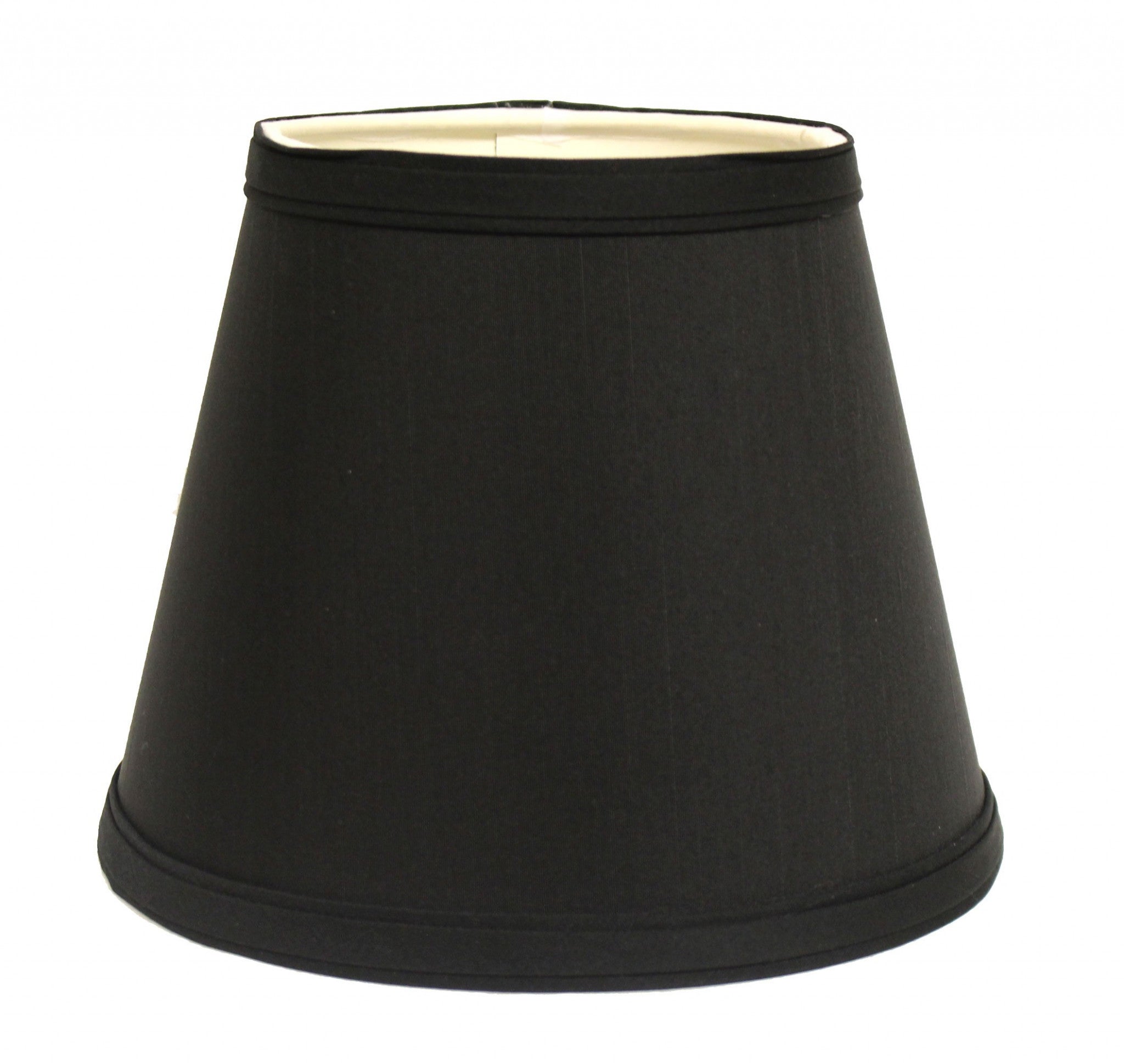 12" Black with White  Empire Hardback Slanted Shantung Lampshade - Minihomy