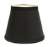 12" Black with White  Empire Hardback Slanted Shantung Lampshade - Minihomy