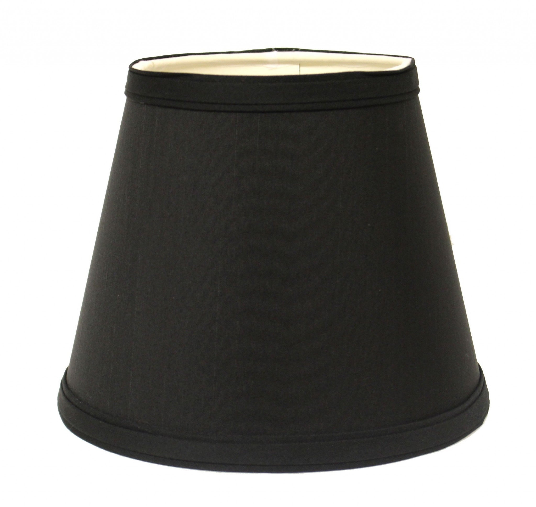 12" Black with White  Empire Hardback Slanted Shantung Lampshade - Minihomy