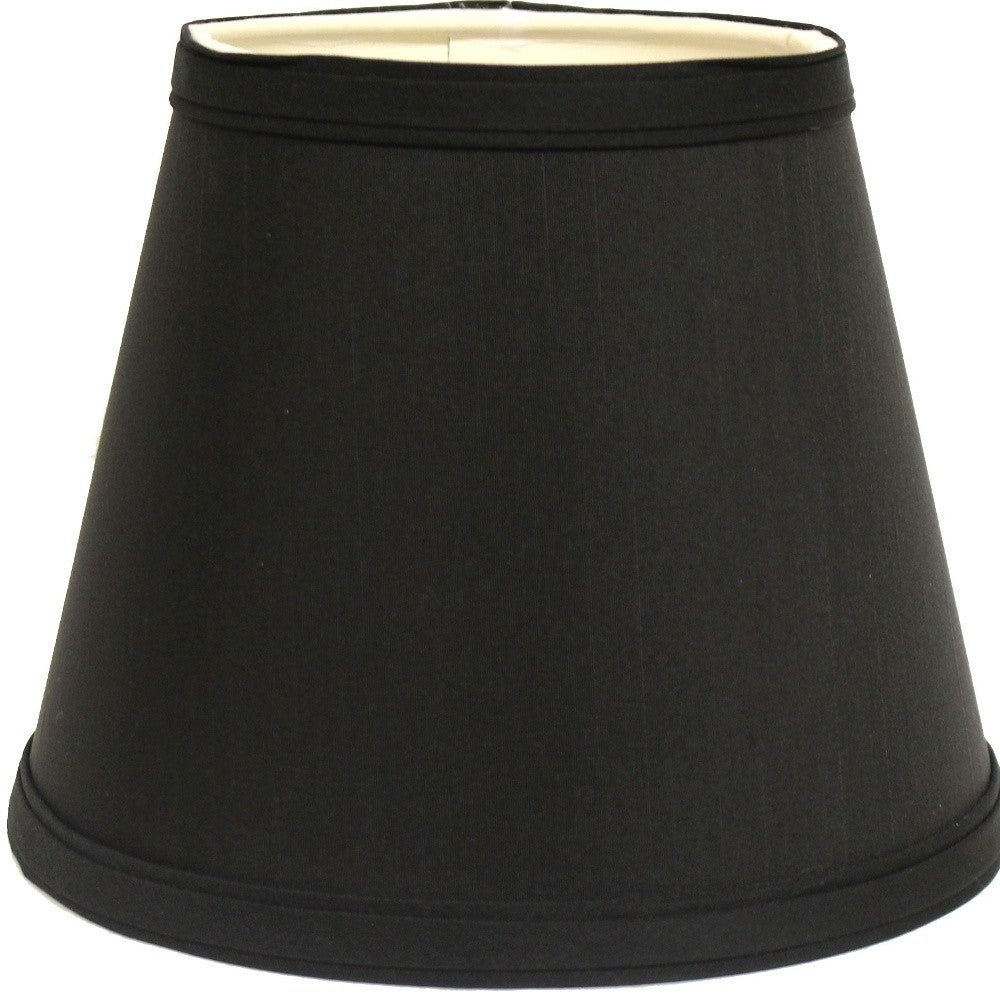 12" Black with White  Empire Hardback Slanted Shantung Lampshade - Minihomy