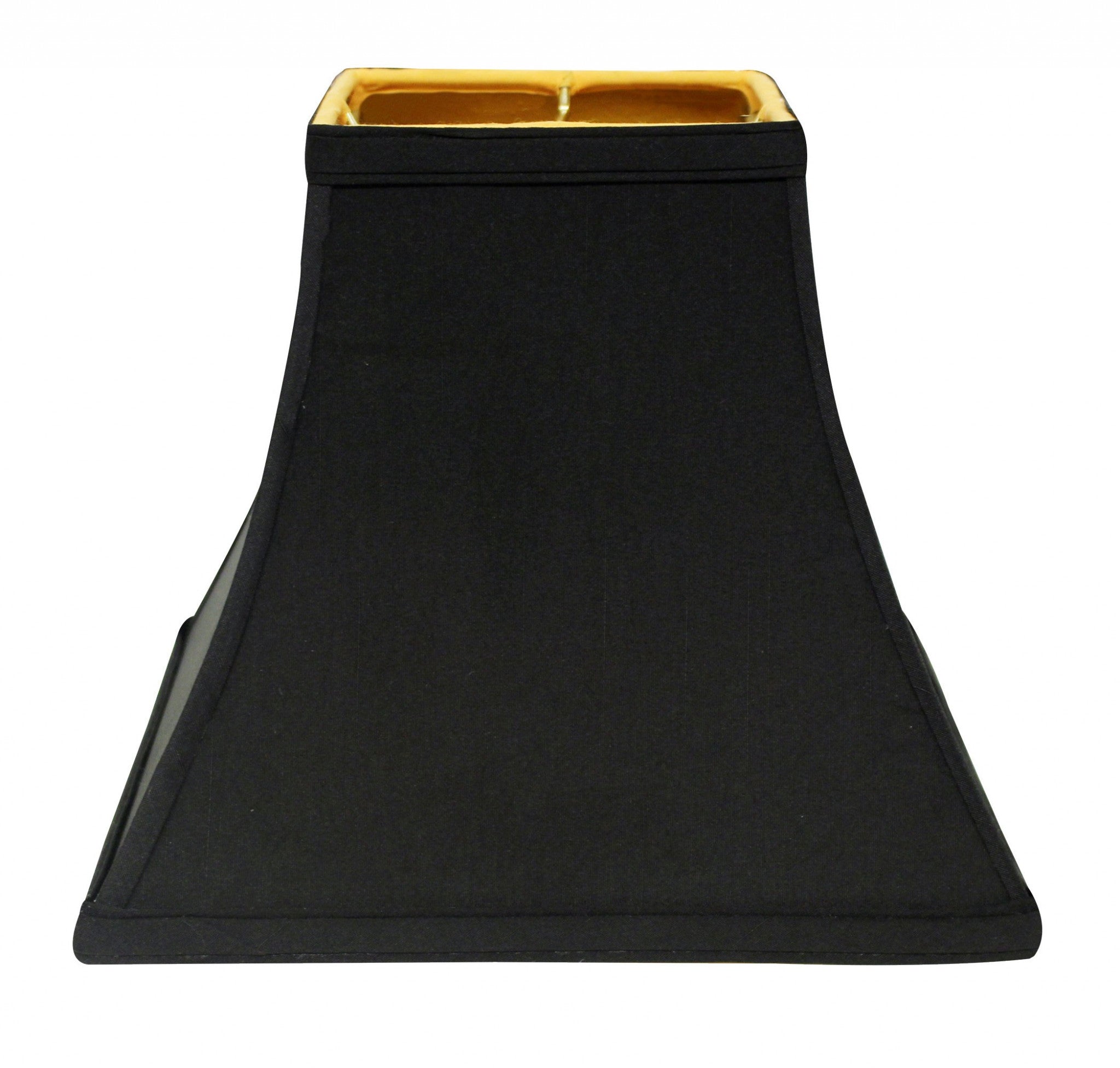 10" Black with Gold Lining Square Bell Shantung Lampshade - Minihomy