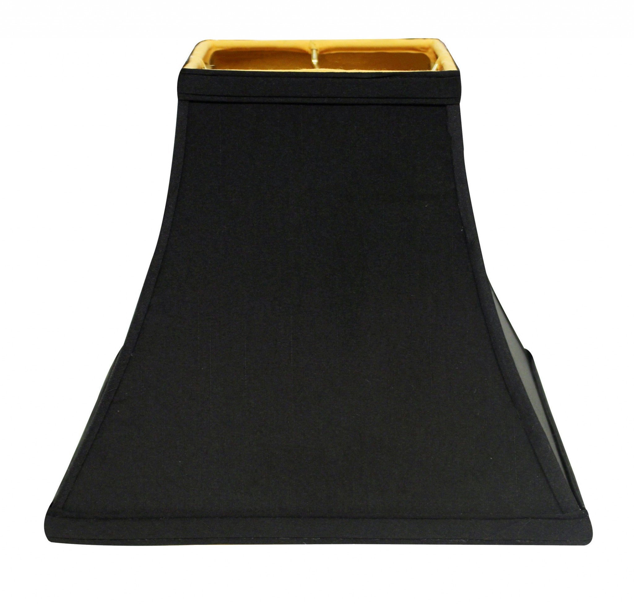 10" Black with Gold Lining Square Bell Shantung Lampshade - Minihomy