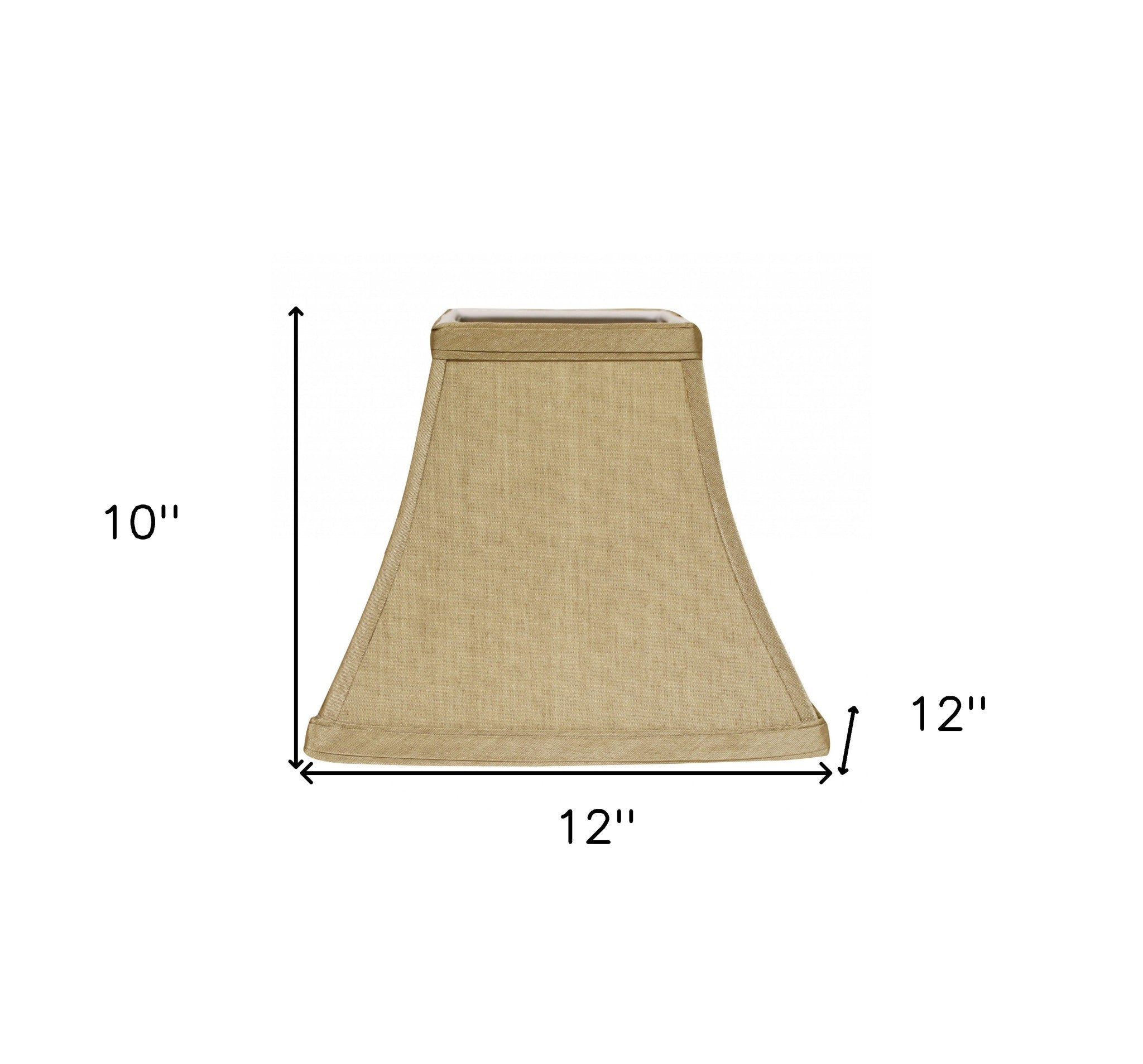 12" Pale Brown Square Bell No Slub Lampshade - Minihomy