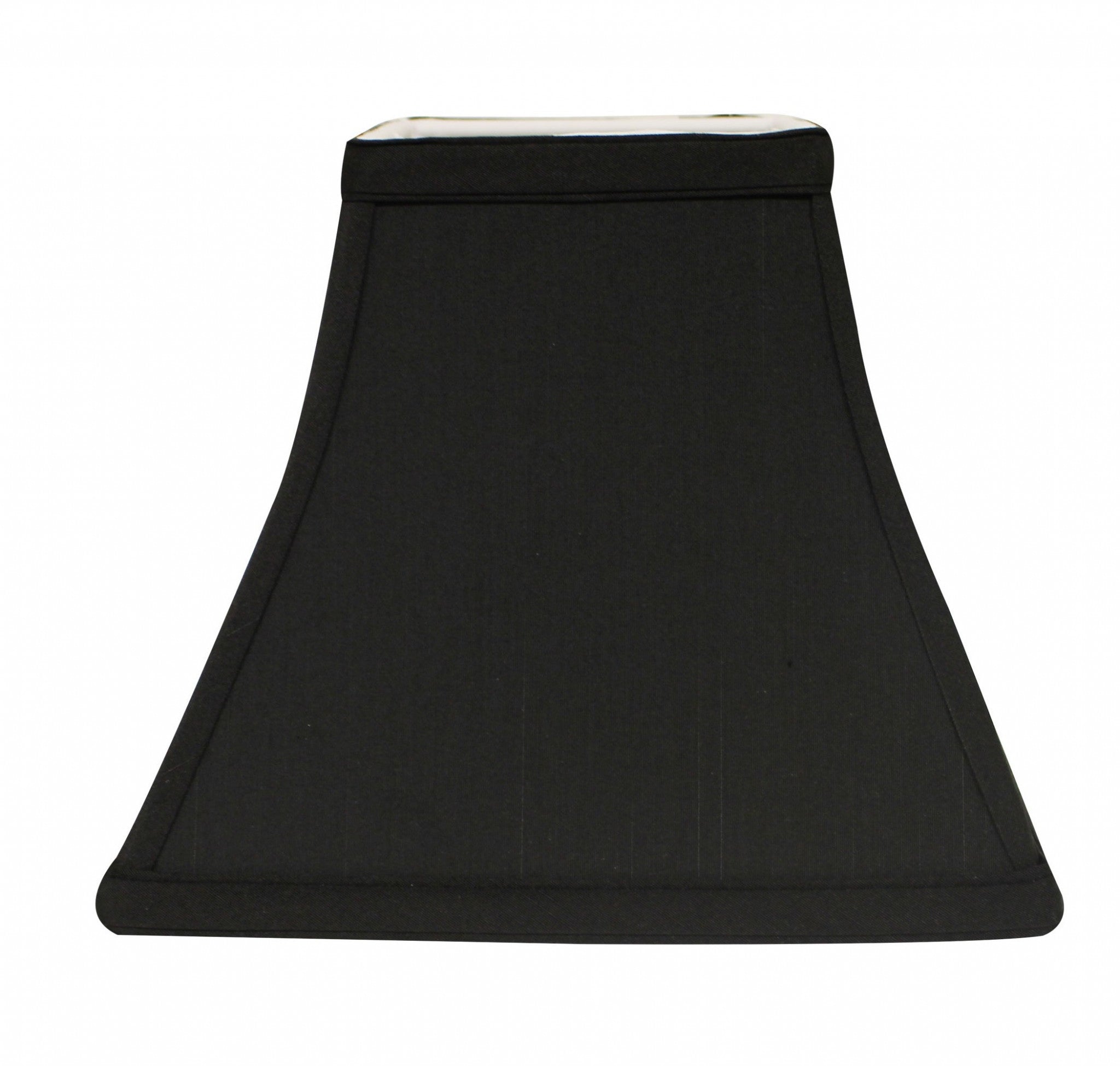 14" Black with White Lining Square Bell Shantung Lampshade - Minihomy