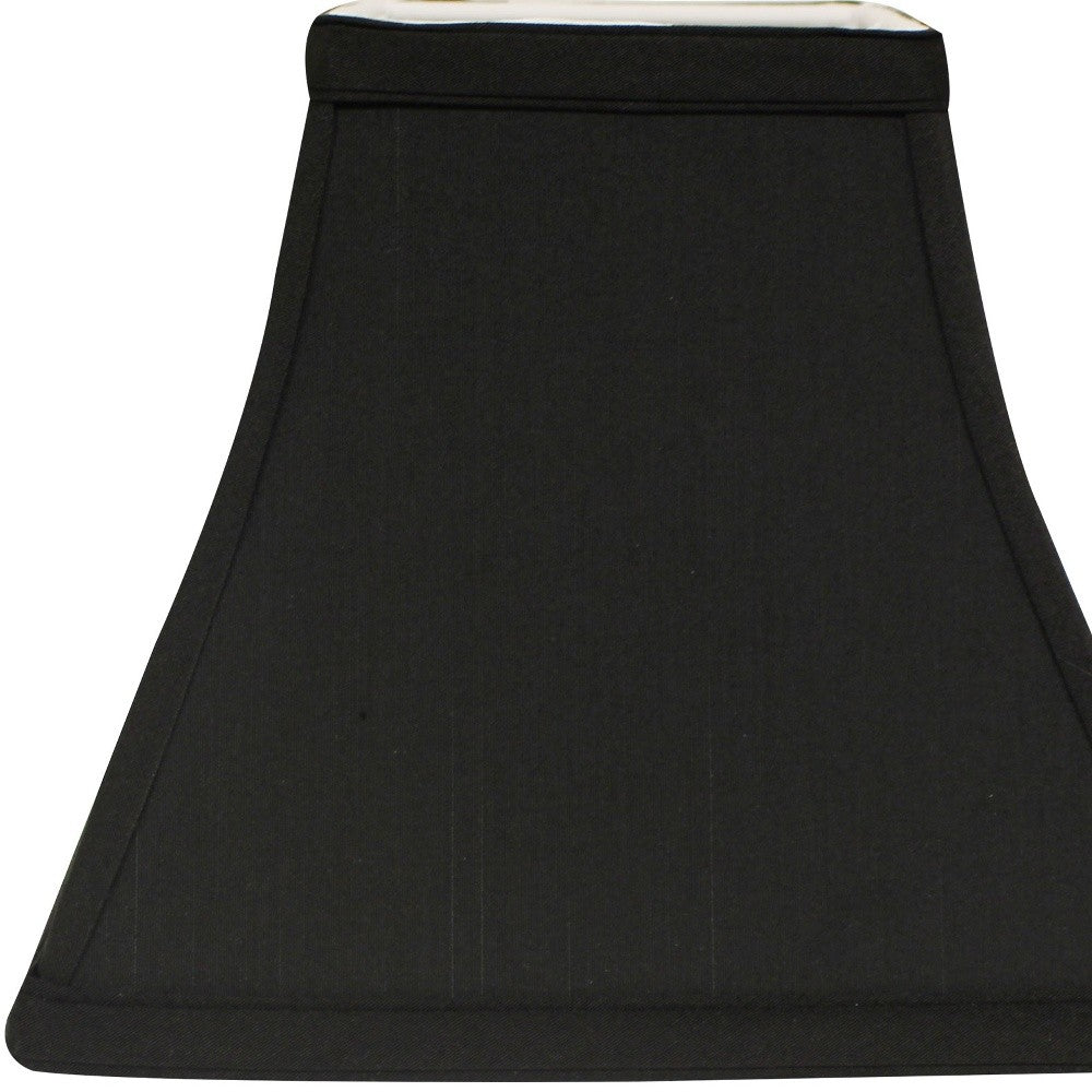 14" Black with White Lining Square Bell Shantung Lampshade - Minihomy