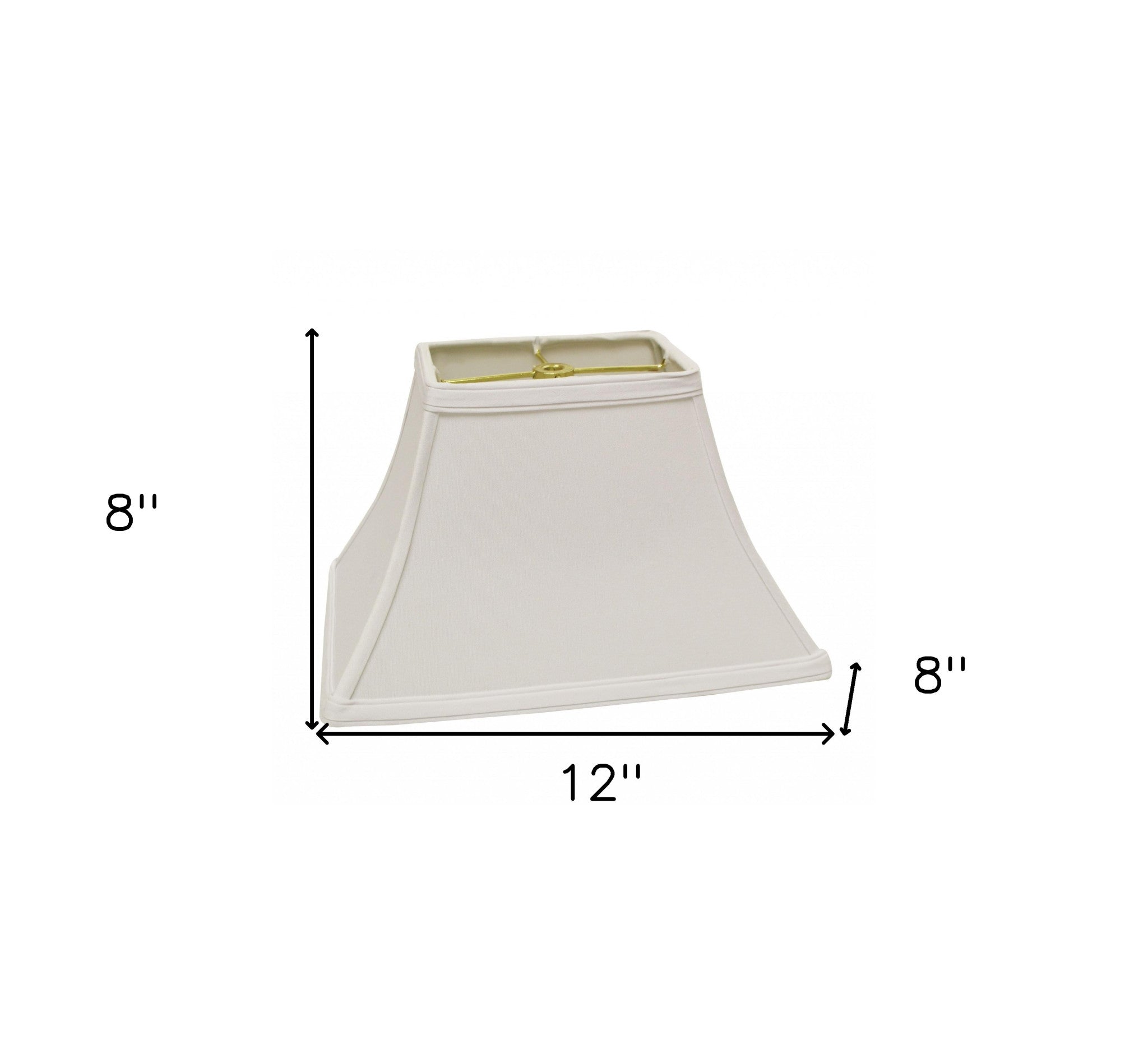 12" White Rectangle Bell No Slub Lampshade - Minihomy