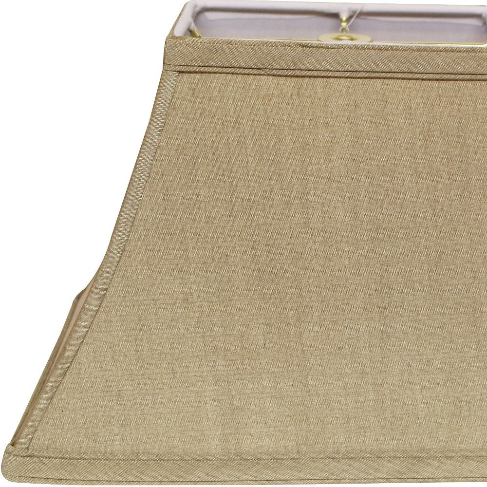 12" Pale Brown Rectangle Bell No Slub Lampshade - Minihomy