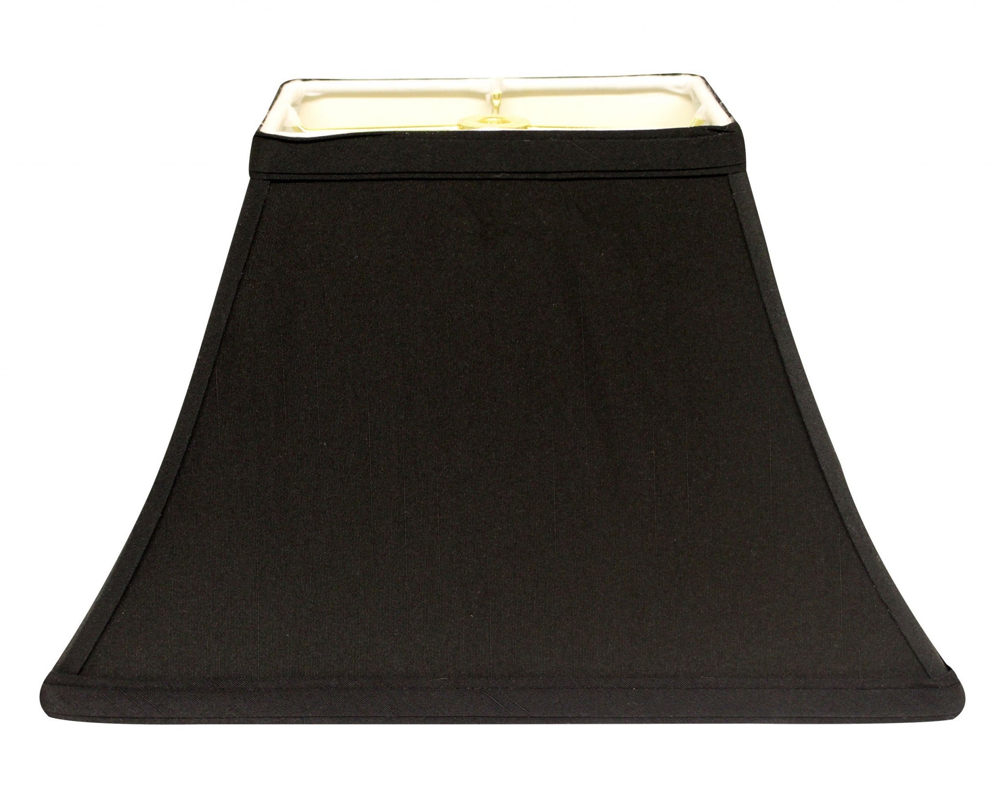 14" Black with White Lining Rectangle Bell Shantung Lampshade - Minihomy