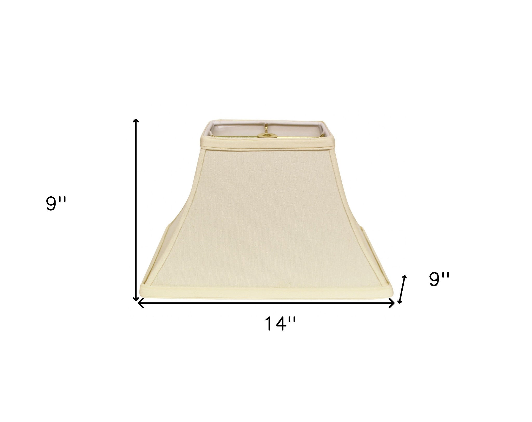 14" Ivory Rectangle Bell No Slub Lampshade - Minihomy