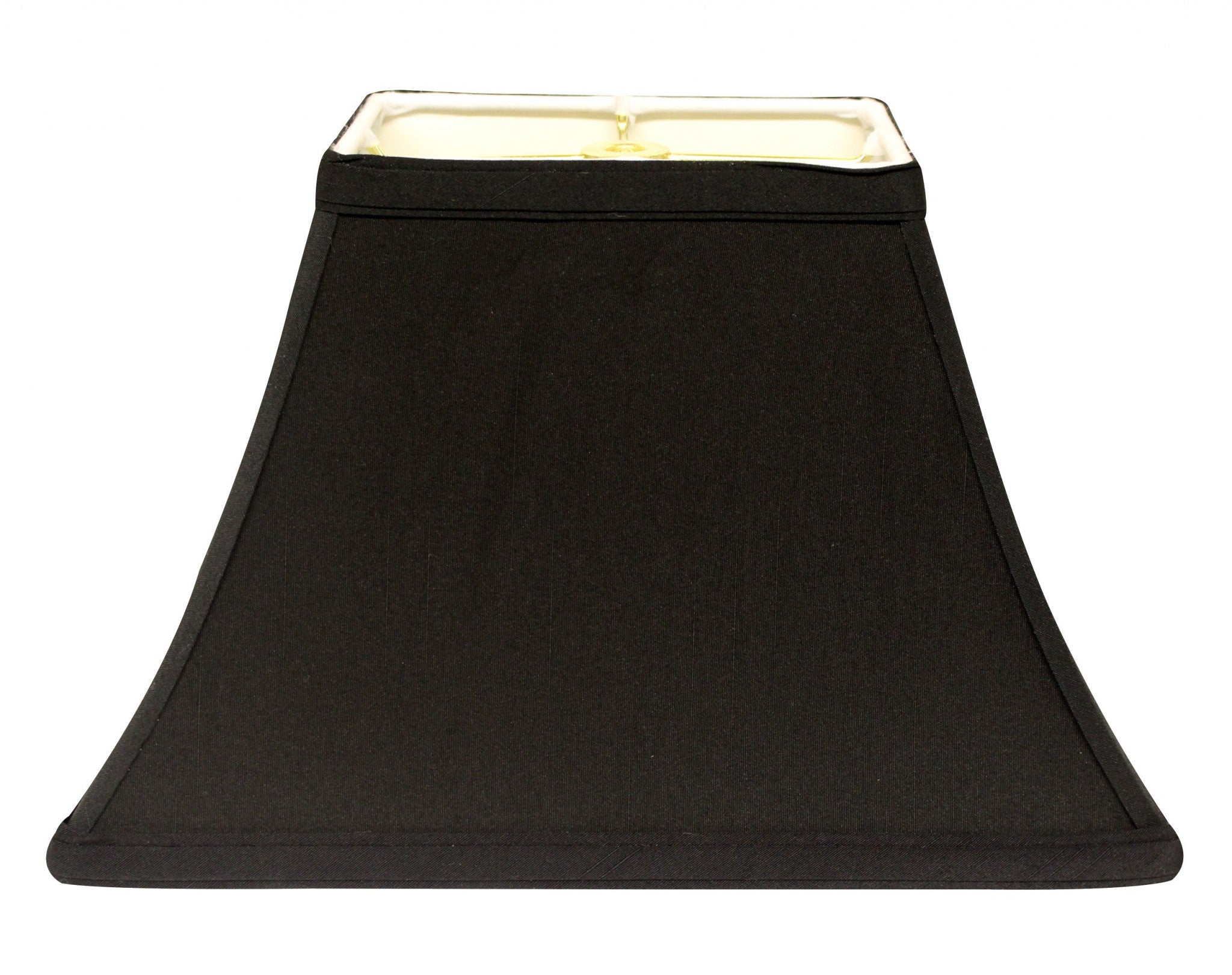 16" Black with White Lining Rectangle Bell Shantung Lampshade - Minihomy