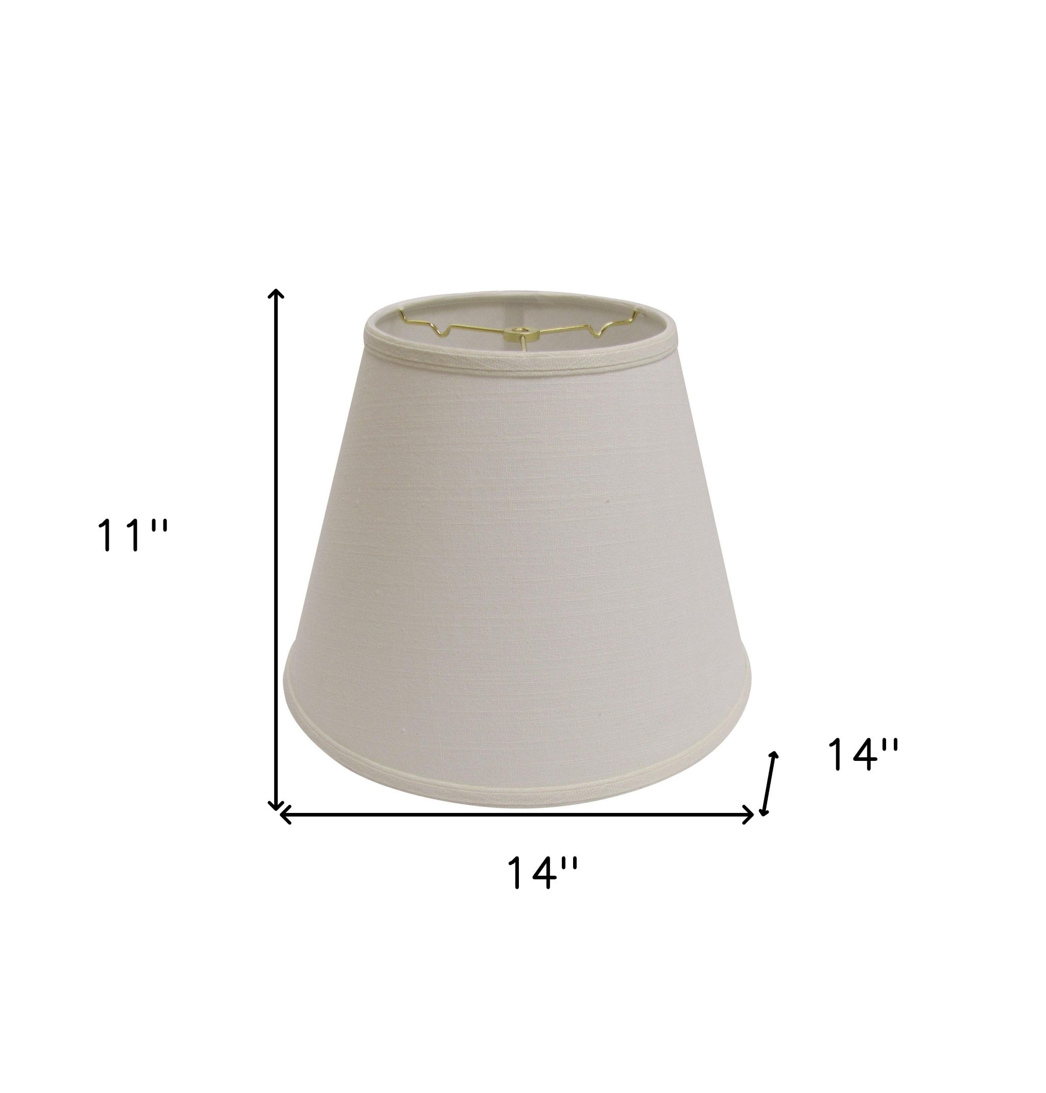 14" White Empire Deep Slanted Linen Lampshade - Minihomy