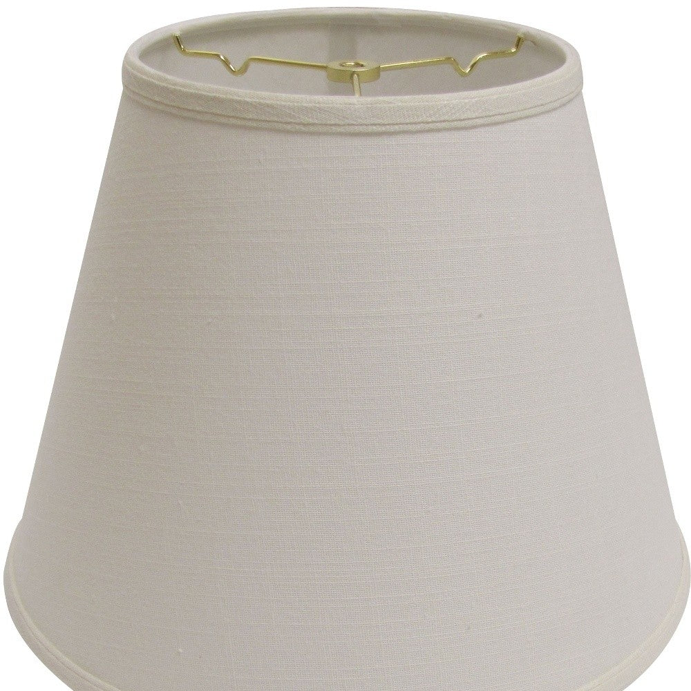 14" White Empire Deep Slanted Linen Lampshade - Minihomy