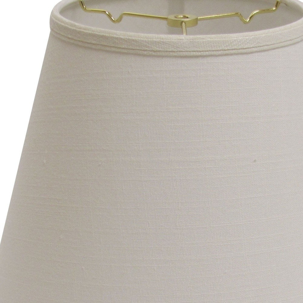 14" White Empire Deep Slanted Linen Lampshade - Minihomy