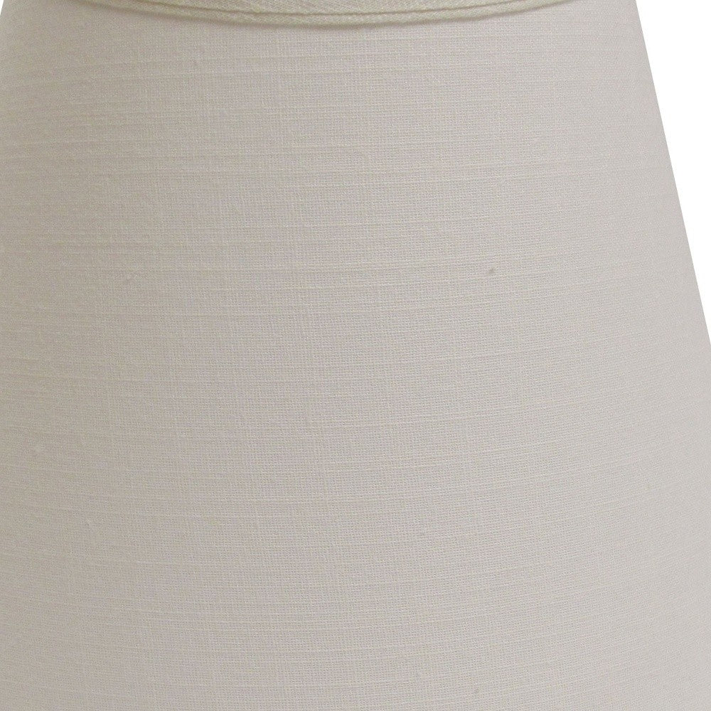 14" White Empire Deep Slanted Linen Lampshade - Minihomy