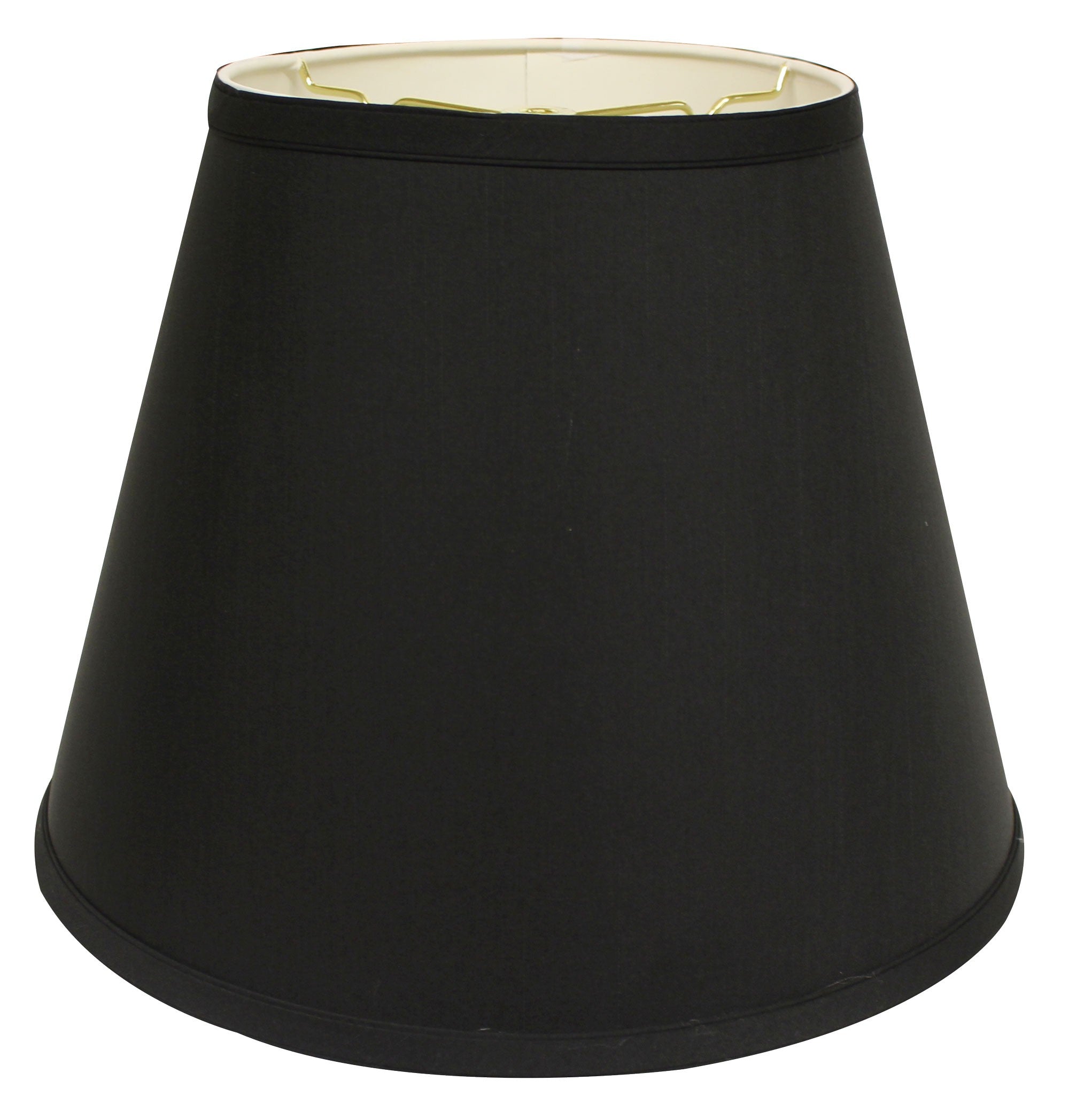 14" Black with White  Empire Deep Slanted Shantung Lampshade - Minihomy