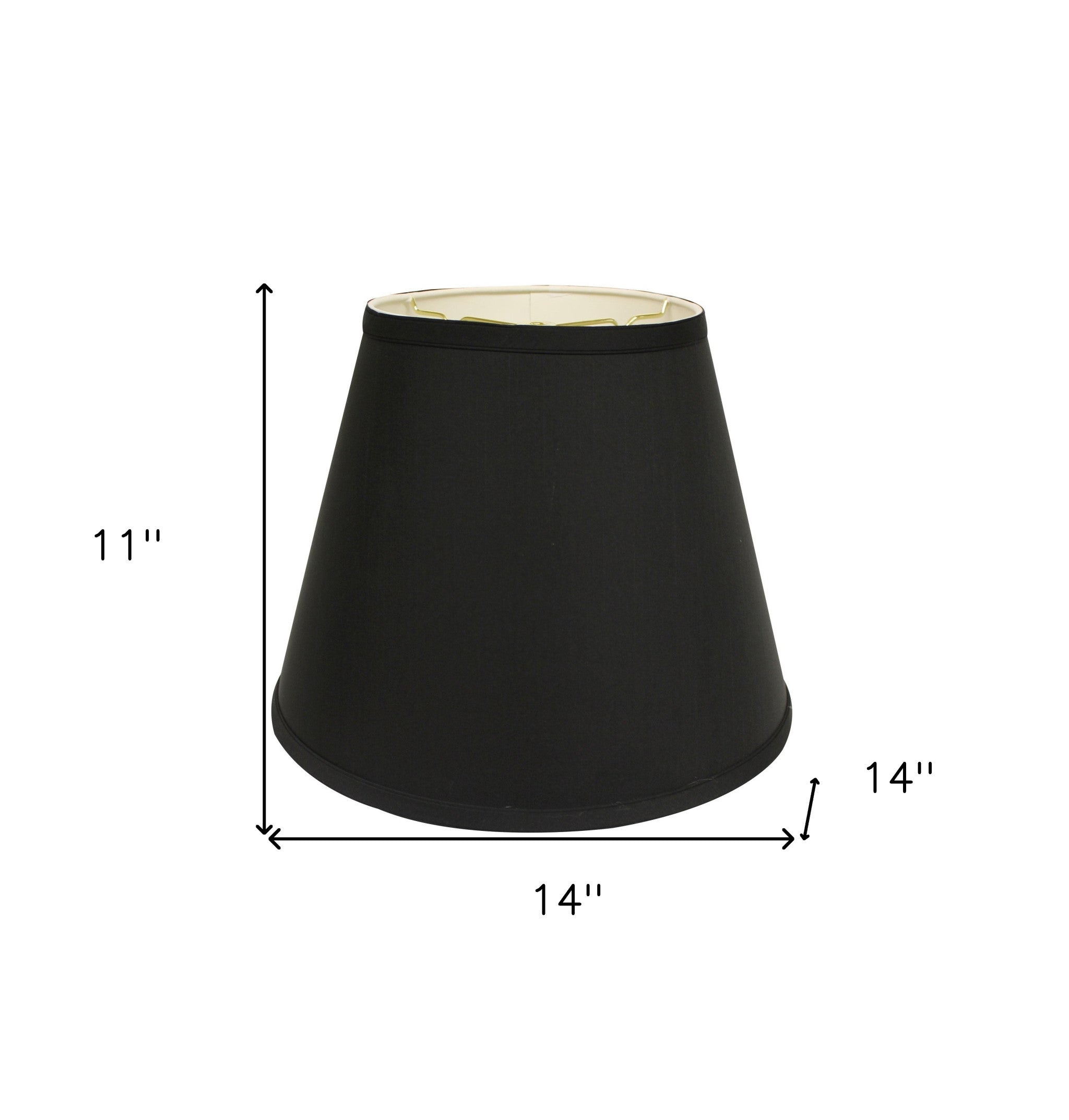 14" Black with White  Empire Deep Slanted Shantung Lampshade - Minihomy