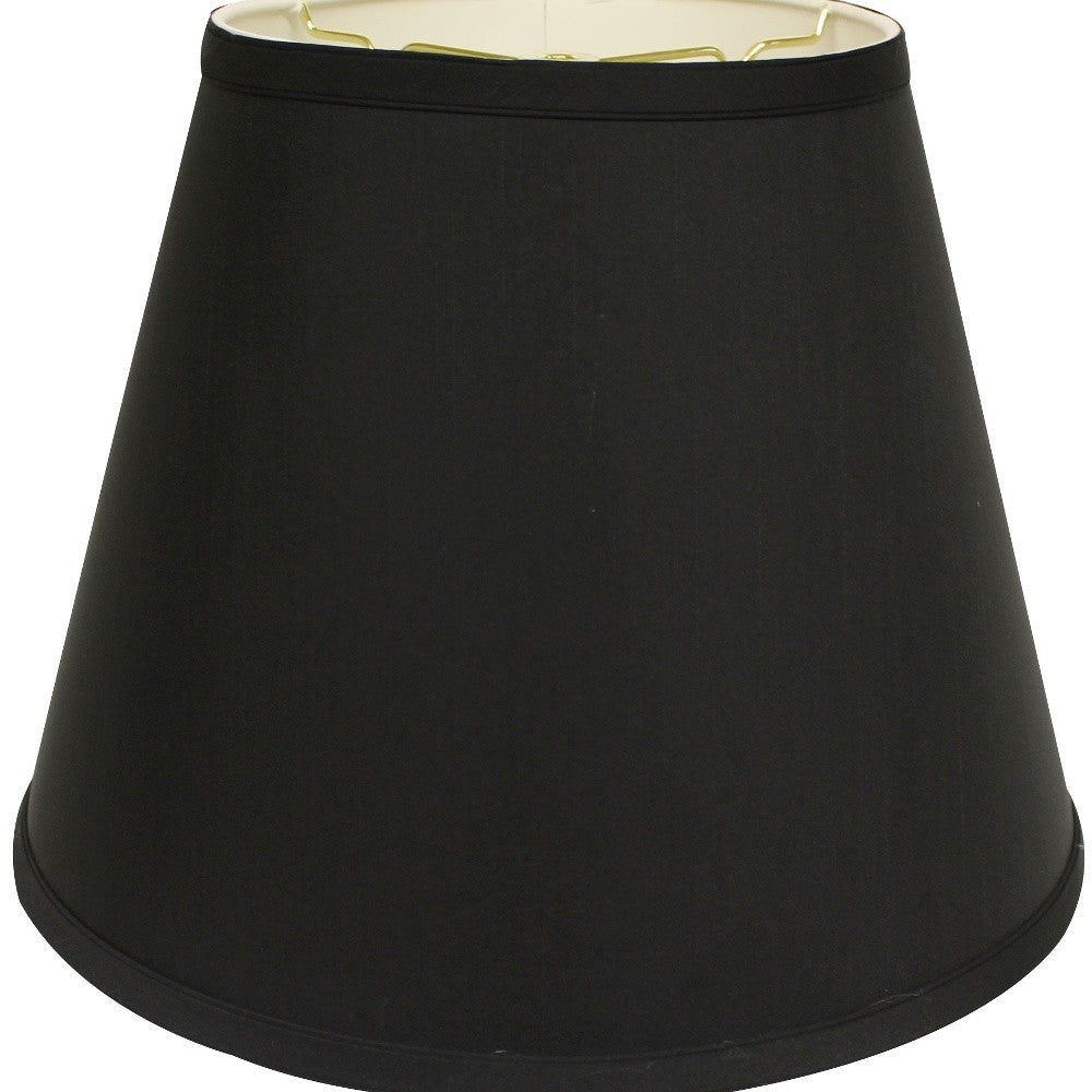 14" Black with White  Empire Deep Slanted Shantung Lampshade - Minihomy