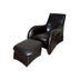 Lush Brown Leather Modern Armchair with Ottoman - Minihomy