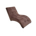 52" Brown Faux Suede Curved Chaise Lounge Accent Chair - Minihomy