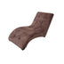 52" Brown Faux Suede Curved Chaise Lounge Accent Chair - Minihomy