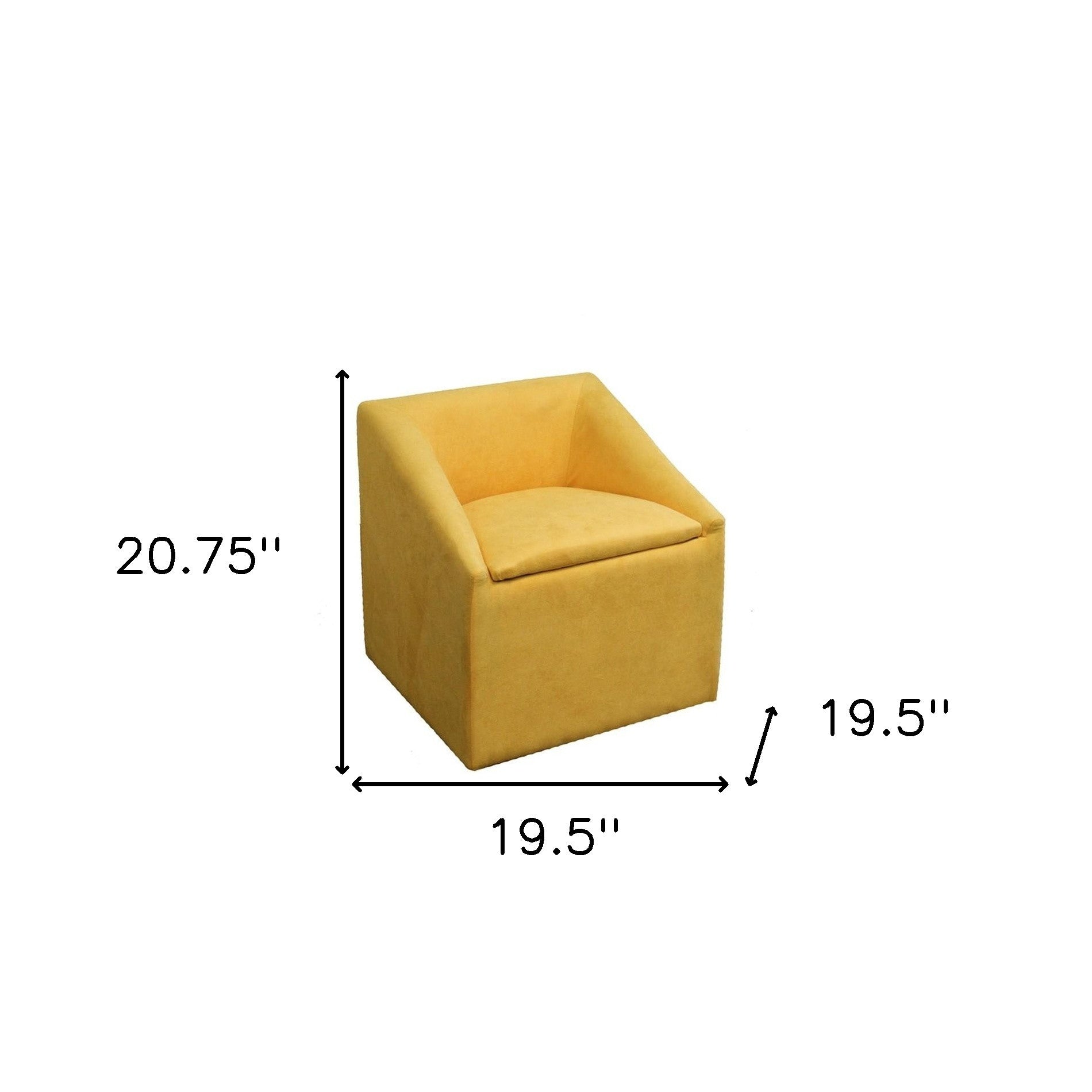 21" Modern Yellow Gold Cubed Accent Storage Chair - Minihomy