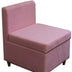 29" Mod Pink Mauve Microfiber Armless Accent Chair with Storage - Minihomy