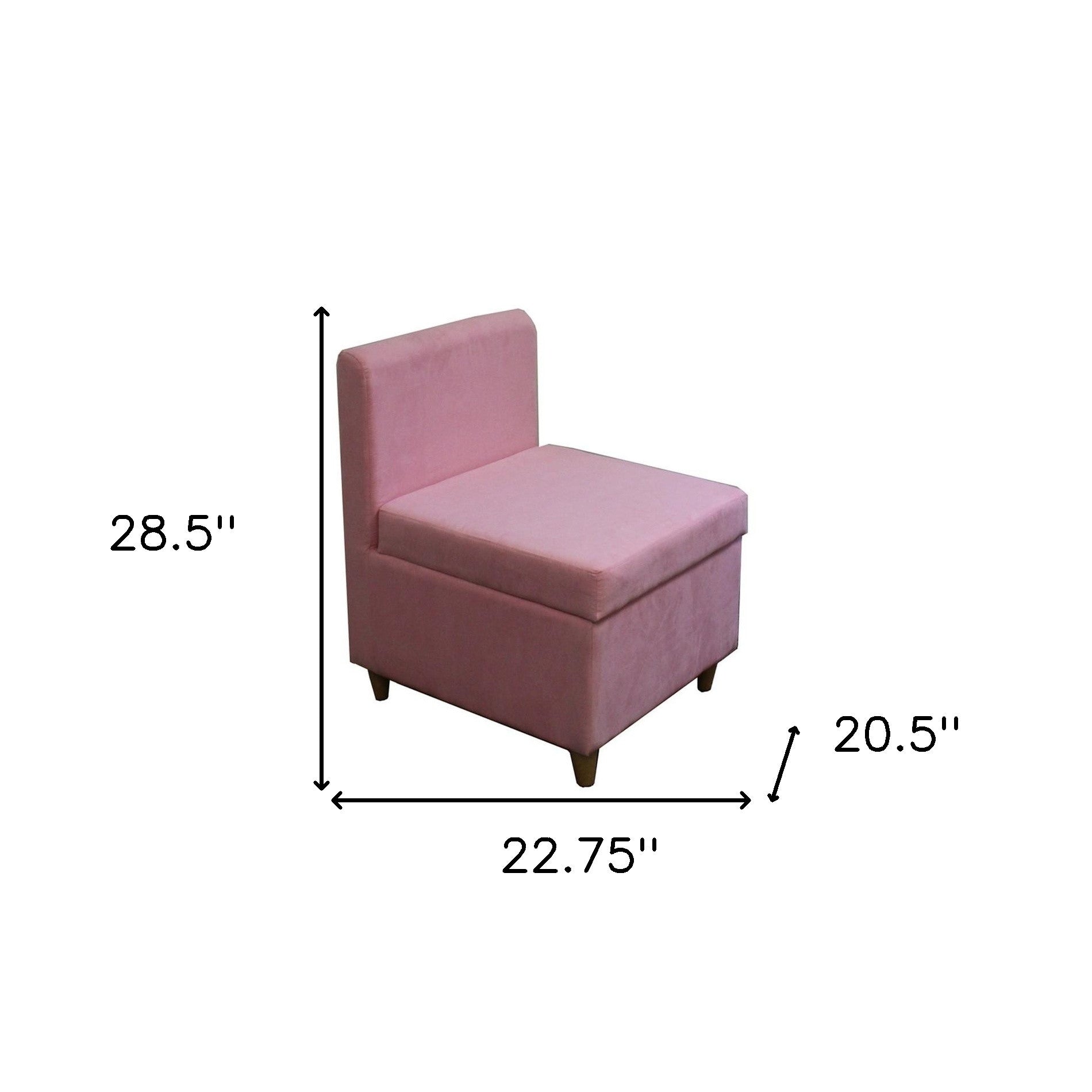 29" Mod Pink Mauve Microfiber Armless Accent Chair with Storage - Minihomy