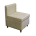 29" Mod Taupe Cream Microfiber Armless Accent Chair with Storage - Minihomy