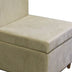 29" Mod Taupe Cream Microfiber Armless Accent Chair with Storage - Minihomy