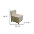 29" Mod Taupe Cream Microfiber Armless Accent Chair with Storage - Minihomy