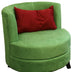 31" Green Microfiber Retro Round Accent Chair with Contrast Pillow - Minihomy