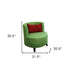 31" Green Microfiber Retro Round Accent Chair with Contrast Pillow - Minihomy