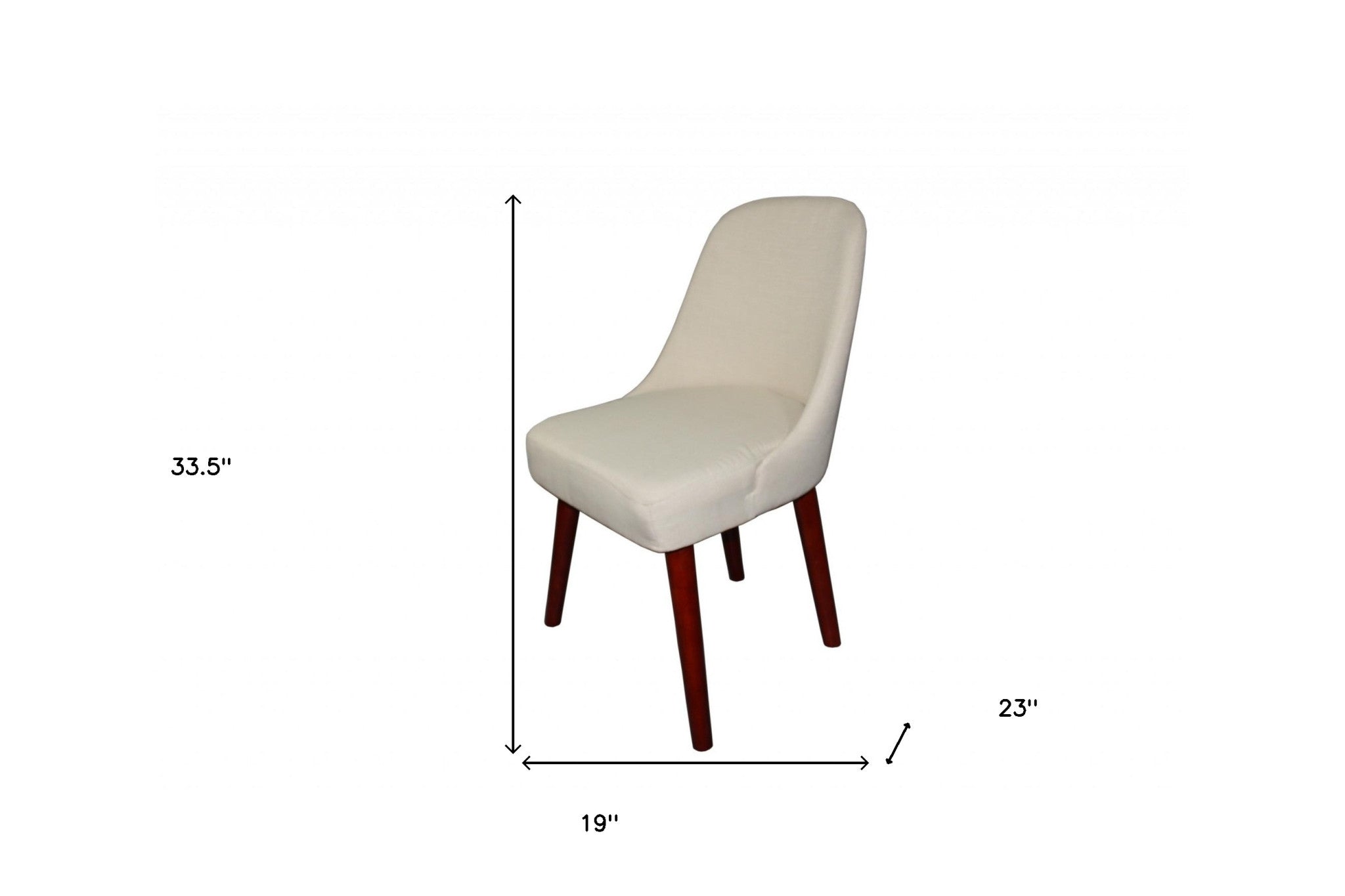 34" Cream Contemporary Armless Dining or Accent Chair - Minihomy