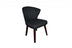 31" Dark Charcoal Grey and Black Wooden Curve Back Dining or Accent Chair - Minihomy