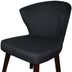 31" Dark Charcoal Grey and Black Wooden Curve Back Dining or Accent Chair - Minihomy