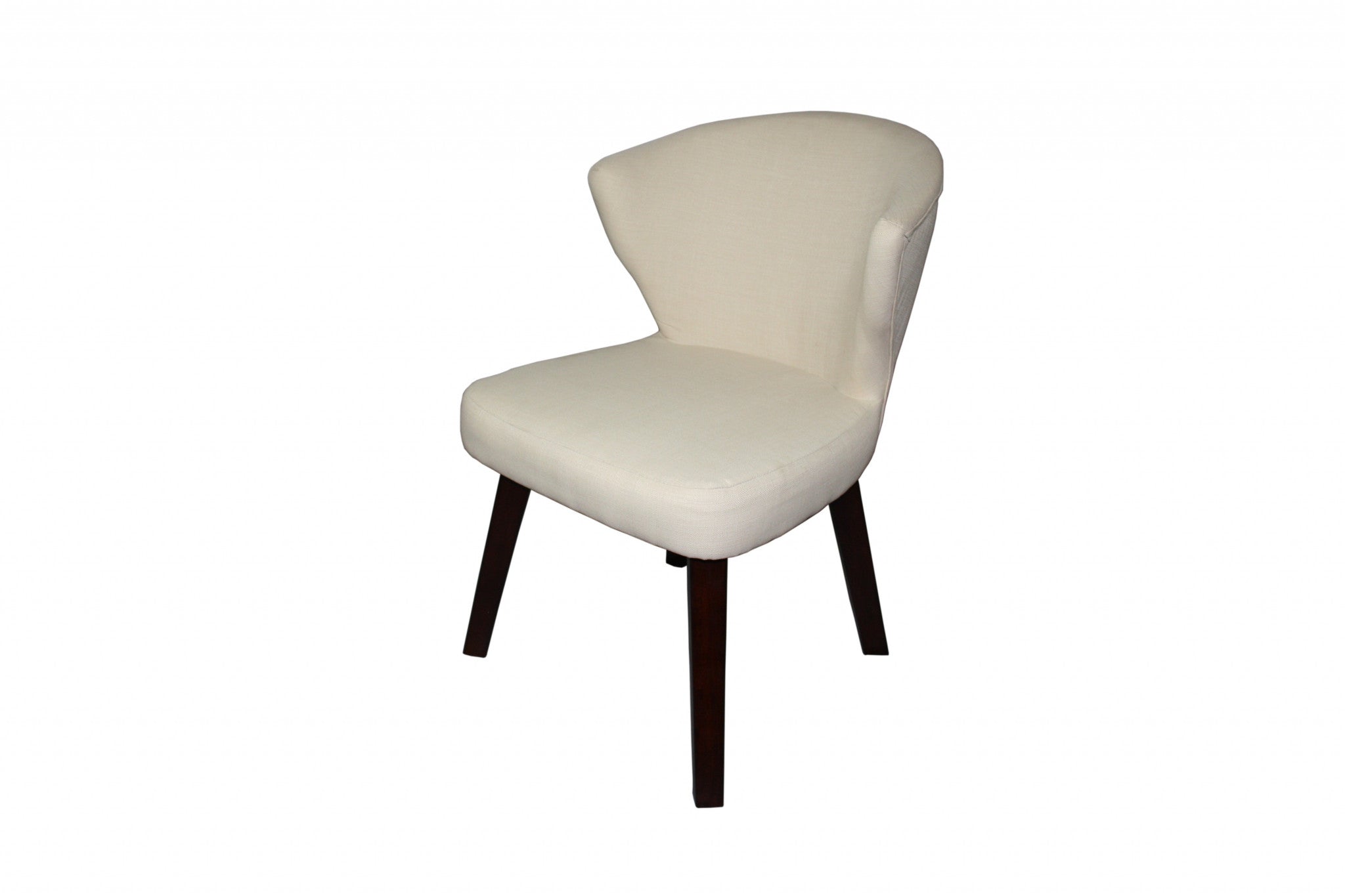 31" Cream and Black Wooden Curve Back Dining or Accent Chair - Minihomy