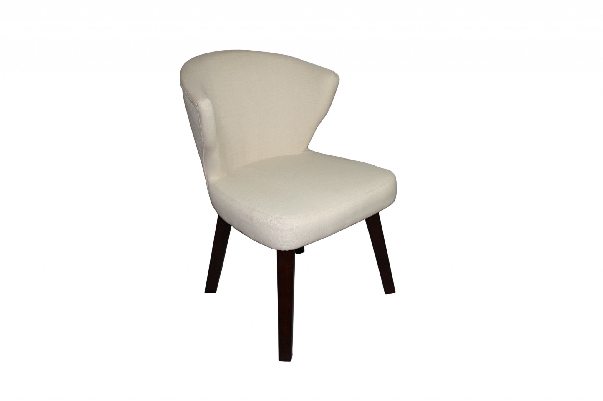 31" Cream and Black Wooden Curve Back Dining or Accent Chair - Minihomy