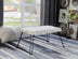 31" Black and White Postcard Microfiber Folding Bench - Minihomy