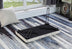 31" Black and White Postcard Microfiber Folding Bench - Minihomy