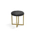 17" Black Tufted Faux Leather and Gold Stool - Minihomy