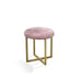 17" Pink Tufted Velvet and Gold Stool - Minihomy