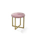 17" Pink Tufted Velvet and Gold Stool - Minihomy