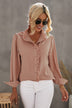 Frilled Trim Button Down Shirt - Minihomy