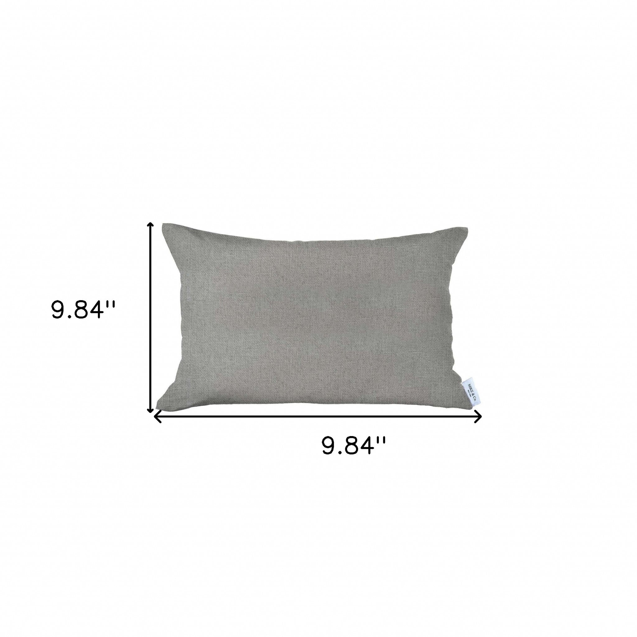 12" X 20" Grey Solid Color Zippered Handmade Polyester Lumbar Pillow Cover - Minihomy