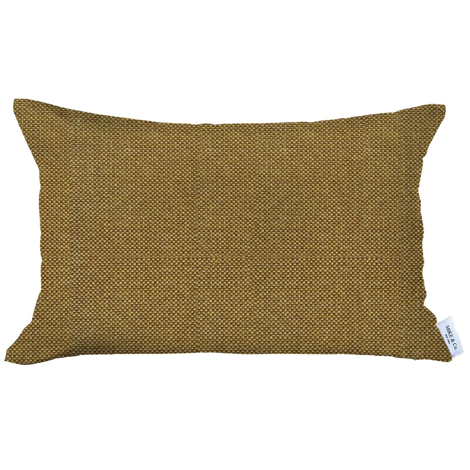 12" X 20" Yellow Solid Color Zippered Handmade Polyester Lumbar Pillow Cover - Minihomy