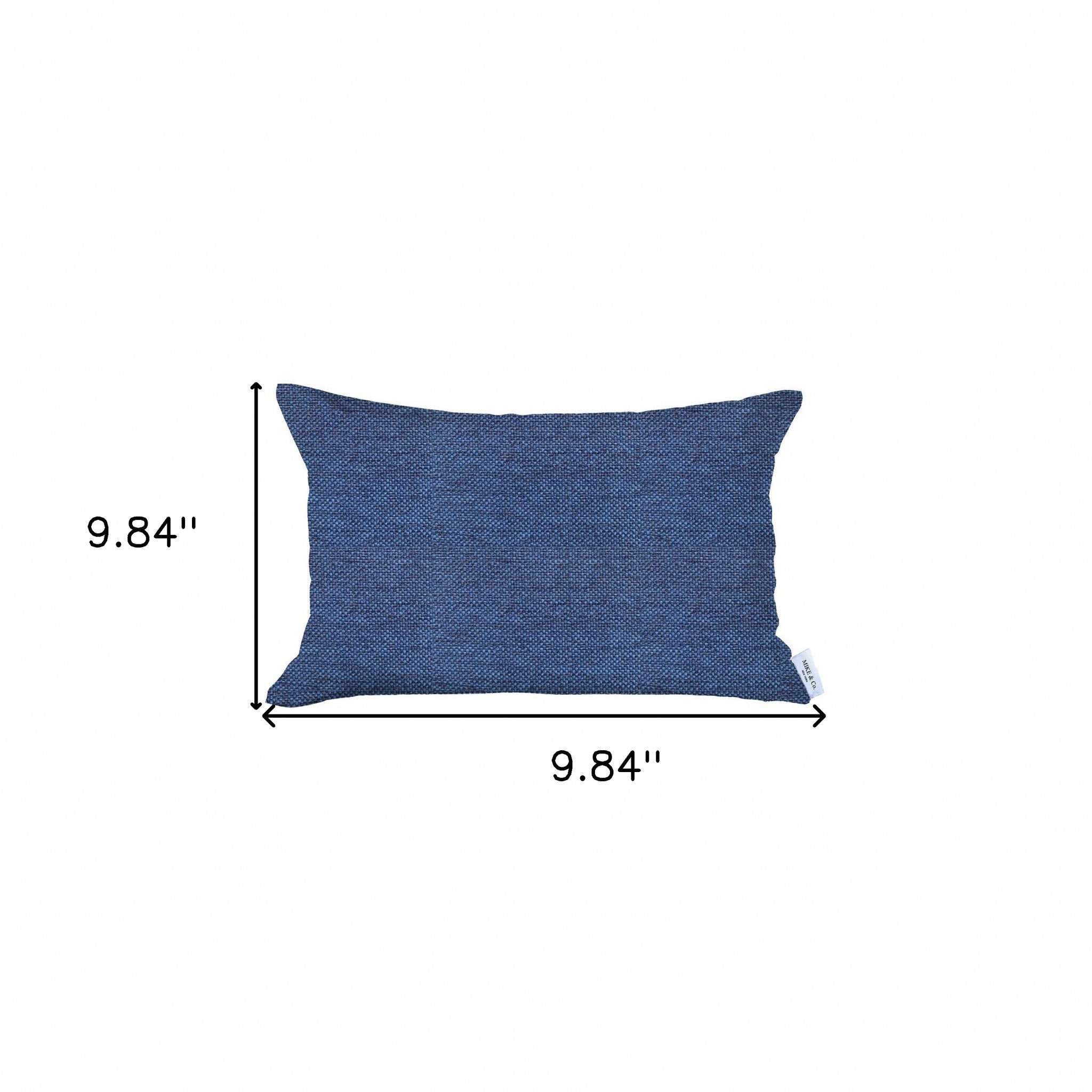 12" X 20" Blue Solid Color Zippered Handmade Polyester Lumbar Pillow Cover - Minihomy